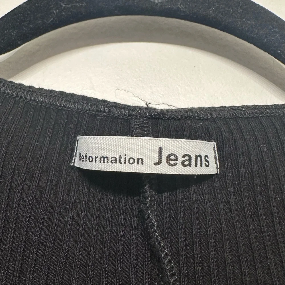 Reformation Jeans Margie Ribbed Mini Dress Black Small - Picture 5 of 7